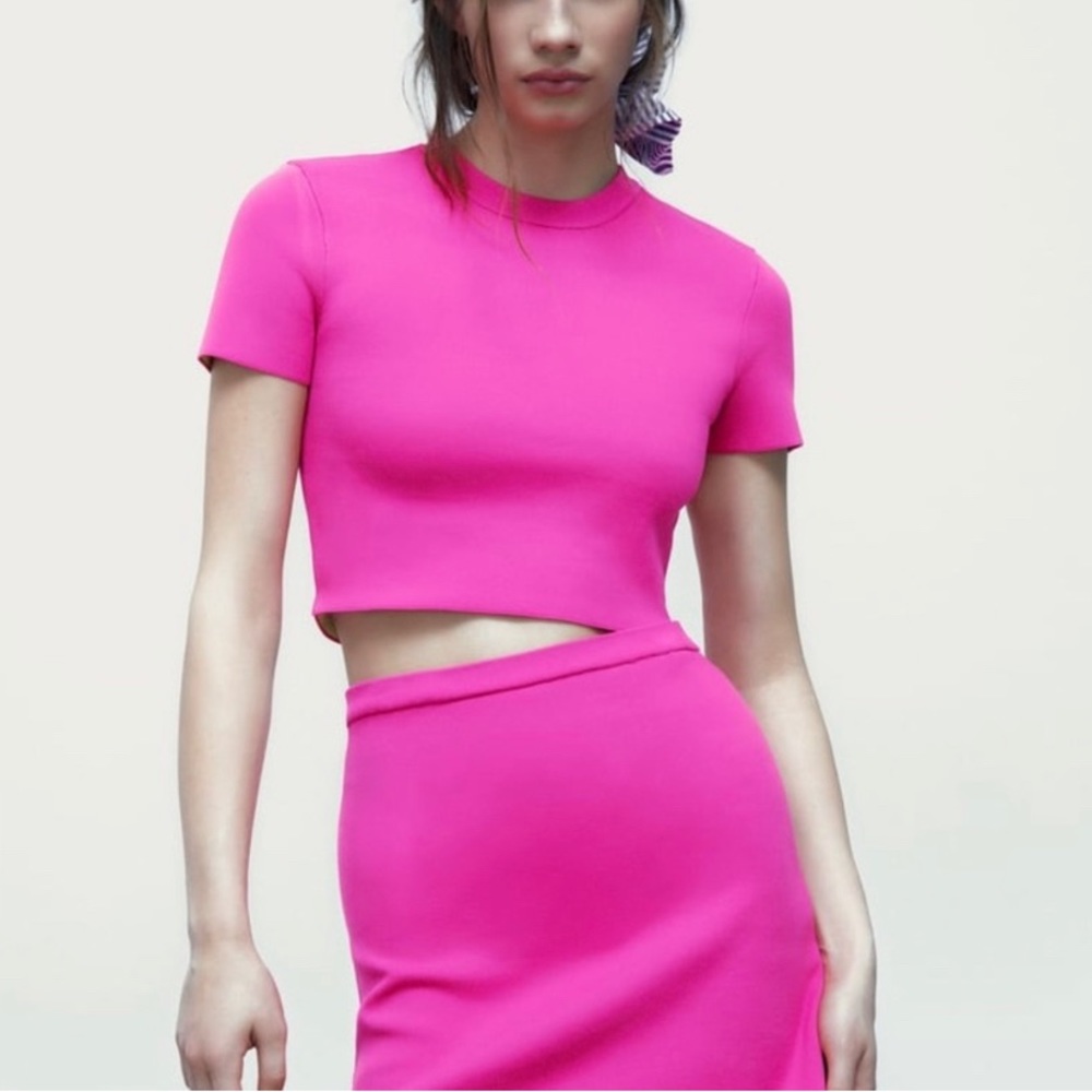 Zara Neon Pink Crop Top